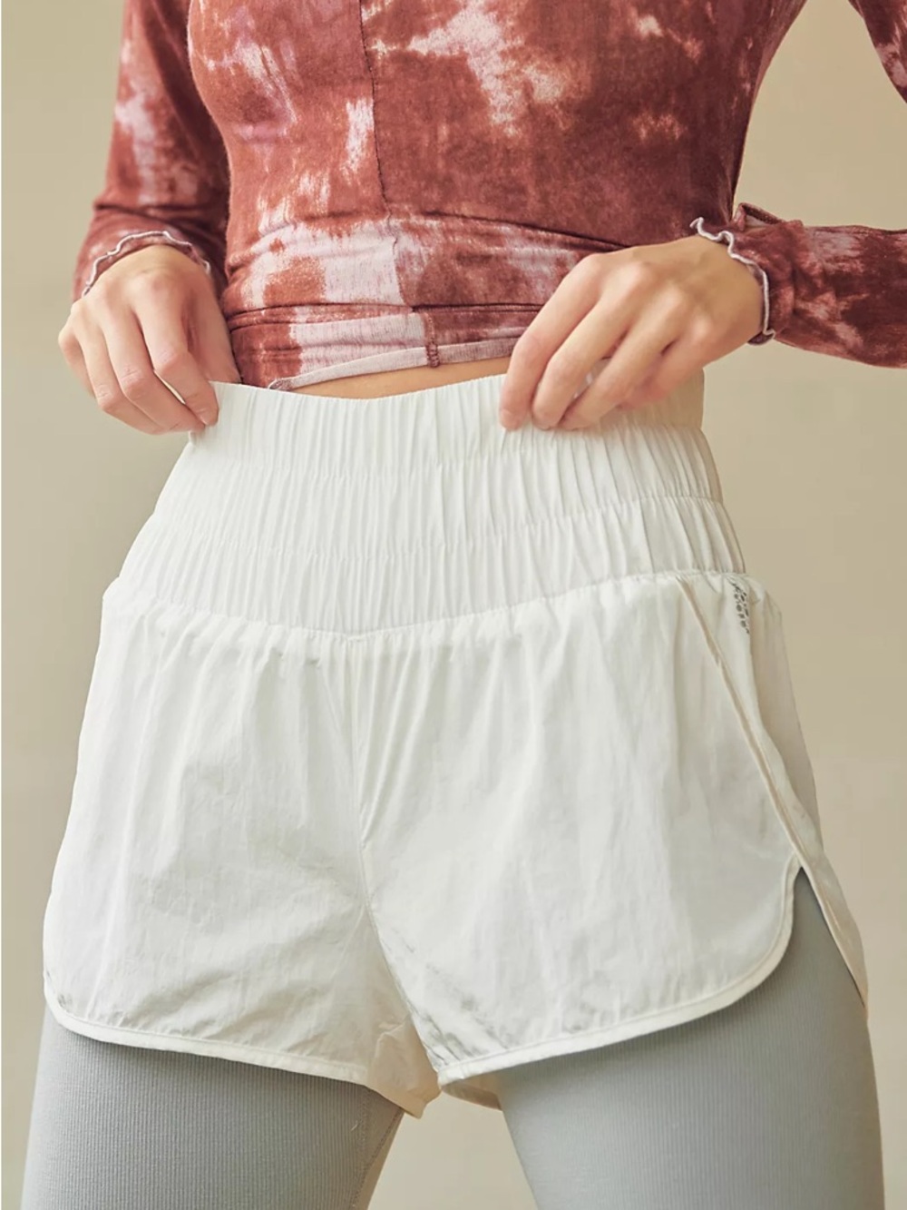 Free People Movement The Way Home Run Shorts in White Sz L NWT